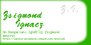 zsigmond ignacz business card